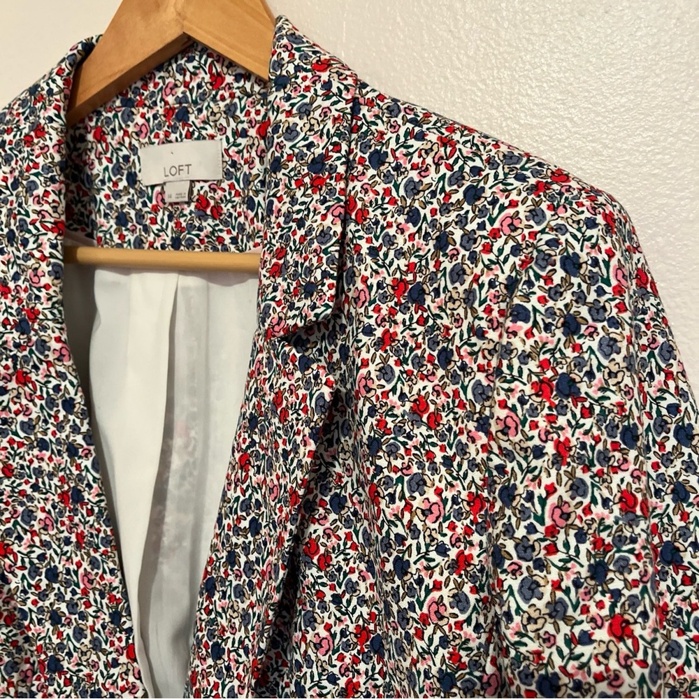 Loft Multicolor Patterned Blazer - image 3